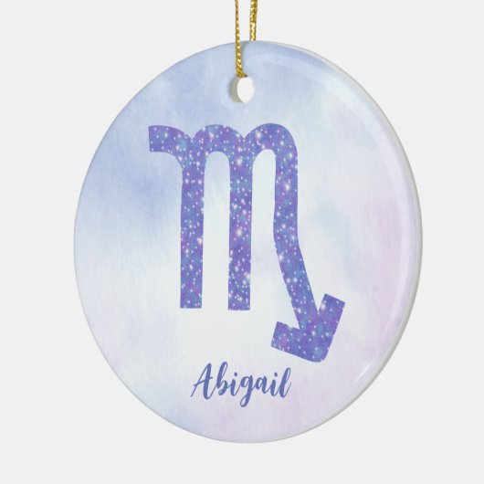 かわいい蠍座星占いのサインパーソナライズされたクリスマス セラミックオーナメント (左)