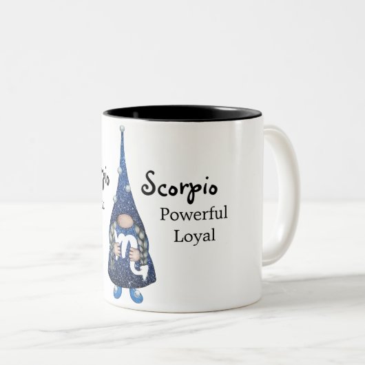 かわいい蠍座格言〔占星術の〕十二宮図標識 ツートーンマグカップ (正面右)
