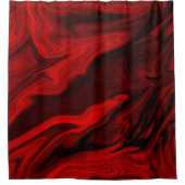 かわいい血の赤い大理石バスルーム シャワーカーテン (正面)