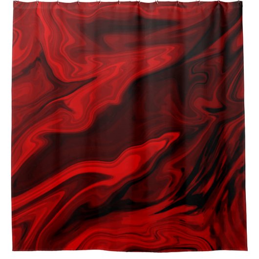 かわいい血の赤い大理石バスルーム シャワーカーテン (正面)