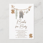 かわいい衣料品ライン赤ちゃんシャワーが本をもたらす エンクロージャーカード (正面)