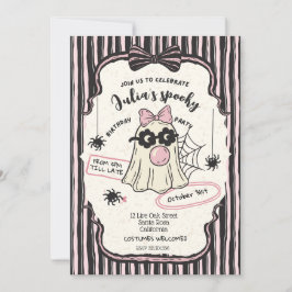 かわいい衣装ハロウィーン誕生日パーティー 招待状