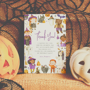 かわいい衣装パーティー ハロウィン 誕生日 ありがとう サンキューカード