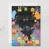 かわいい衣装モンスターマッシュ子供の誕生日パーティー 招待状 (正面)