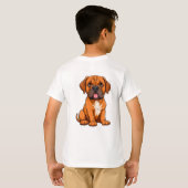 かわいい表情のボルドー・マスティフのキャラクター Tシャツ (裏面フル)