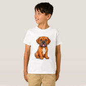 かわいい表情のボルドー・マスティフのキャラクター Tシャツ (正面フル)