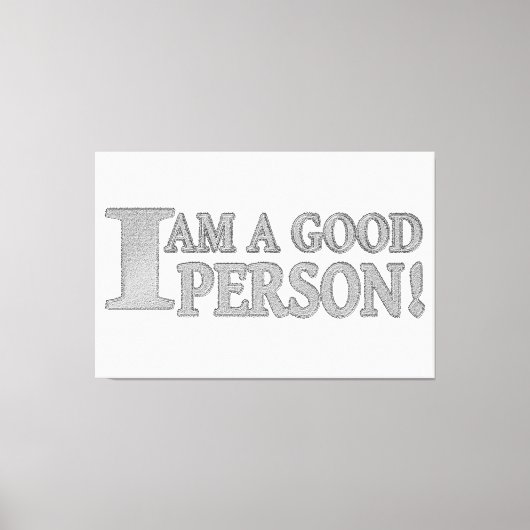 かわいい表情デザイン「GOOD PERSON」買今すぐ キャンバスプリント (正面)