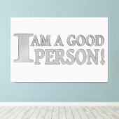 かわいい表情デザイン「GOOD PERSON」買今すぐ キャンバスプリント (インサイチュ (ウッドフロア))