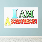 かわいい表情デザイン「GOOD PERSON」買今すぐ キャンバスプリント (インサイチュ (ウッドフロア))