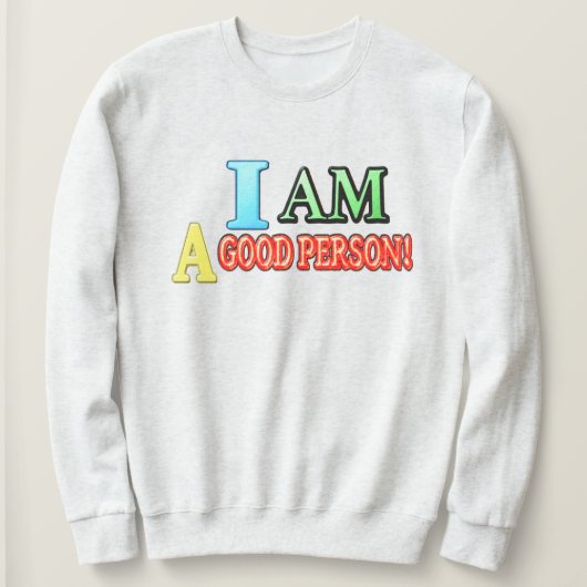 かわいい表情デザイン「GOOD PERSON」買今すぐ スウェットシャツ (デザイン正面)