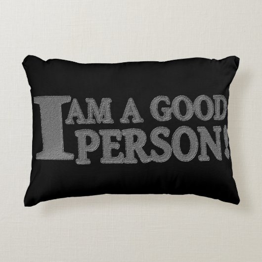 かわいい表情デザイン「GOOD PERSON」。買今 アクセントクッション (正面)