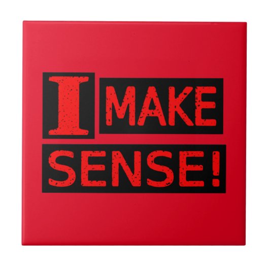 かわいい表情デザイン「Make Sense」買今すぐ タイル (正面)
