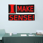 かわいい表情デザイン「Make Sense」買今すぐ 横断幕 (トレードショー)