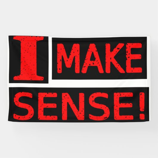 かわいい表情デザイン「Make Sense」買今すぐ 横断幕 (横)