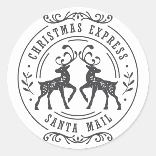 かわいい表現クリスマスサンタ子供へメール ラウンドシール (正面)