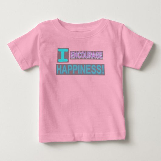かわいい表現デザイン「幸せを励ます」。買 ベビーTシャツ (正面)