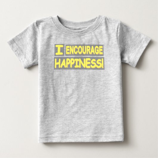 かわいい表現デザイン「幸せを励ます」。買 ベビーTシャツ (正面)