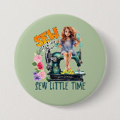 かわいい裁縫のワードアート 缶バッジ (正面)