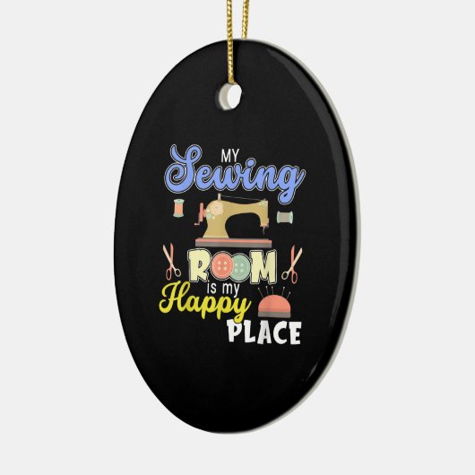 かわいい裁縫ギフトキルターズクラフトキルティング セラミックオーナメント (左)