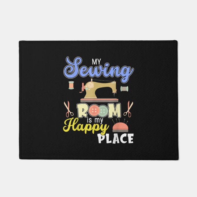 かわいい裁縫ギフトキルターズクラフトキルティング ドアマット (正面)