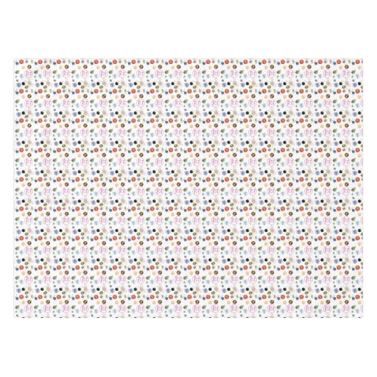 かわいい裁縫テーブルボタンのパターン長方形 テーブルクロス (正面(横))