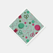 かわいい裁縫テーマナプキンズグリーン スタンダードカクテルナプキン (角)