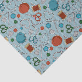 かわいい裁縫テーマパターン青 薄葉紙 (詳細)