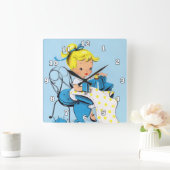 かわいい裁縫ルームのデコの壁時計 スクエア壁時計 (ホーム)