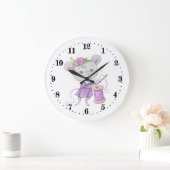 かわいい裁縫ルームのマウスデコール ラージ壁時計 (ホーム)