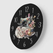 かわいい裁縫好きの機械 ラージ壁時計 (傾斜)