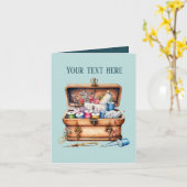 かわいい裁縫好きの追加文字 カード (黄色い花)