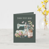 かわいい裁縫好きの追加文字 カード (黄色い花)