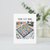 かわいい裁縫好きの追加文字 ポストカード (スタンド正面)