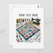 かわいい裁縫好きの追加文字 ポストカード (正面/裏面)