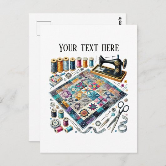 かわいい裁縫好きの追加文字 ポストカード (正面/裏面)