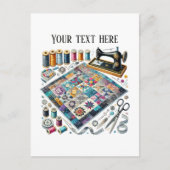 かわいい裁縫好きの追加文字 ポストカード (正面)