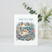 かわいい裁縫好きの追加文字 ポストカード (スタンド正面)