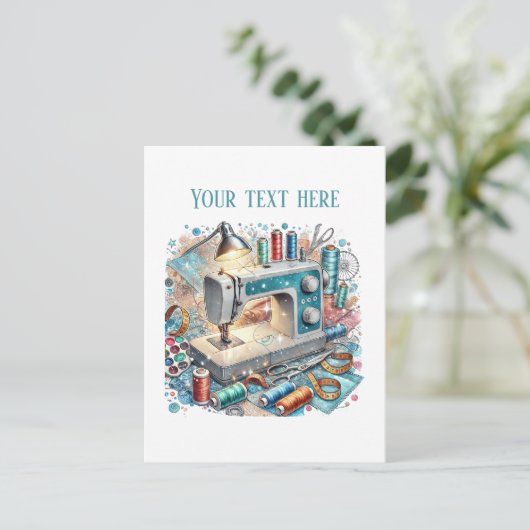 かわいい裁縫好きの追加文字 ポストカード (スタンド正面)