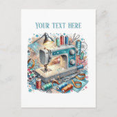 かわいい裁縫好きの追加文字 ポストカード (正面)