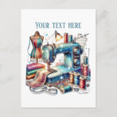 かわいい裁縫好きの追加文字 ポストカード (正面)