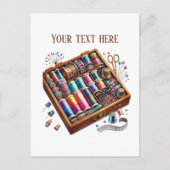 かわいい裁縫好きの追加文字 ポストカード (正面)