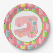 かわいい裁縫愛好家のパーティー ペーパープレート (正面)