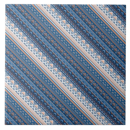 かわいい装飾ウクライナ柄のデザイン タイル (正面)