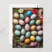 かわいい装飾復活祭の卵コラージュ ポストカード (正面/裏面)