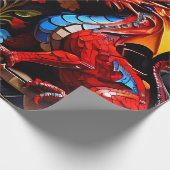 かわいい装飾用ラッピング紙カラフルドラゴン ラッピングペーパー (角)