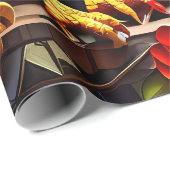 かわいい装飾用ラッピング紙カラフルドラゴン ラッピングペーパー (ロールコーナー)