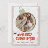 かわいい装飾 ファミリーまたはビジネス用 フラットホリデーカード シーズンカード (正面)