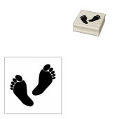 かわいい裸足足2インチスクエアインクスタンプ ラバースタンプ (押印)