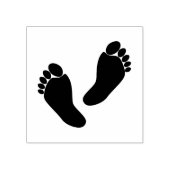 かわいい裸足足2インチスクエアインクスタンプ ラバースタンプ (インプリント)