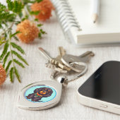 かわいい襟付きアニメ犬 キーホルダー (側面)